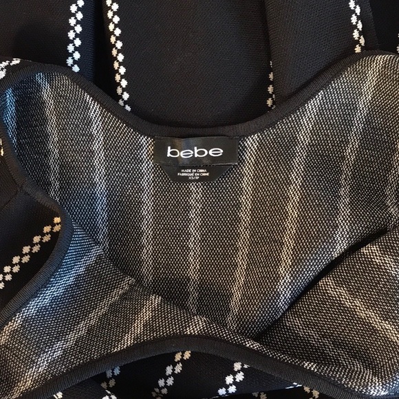 Bebe Black & White Pin Striped Sleeveless  Dress - Picture 4 of 4
